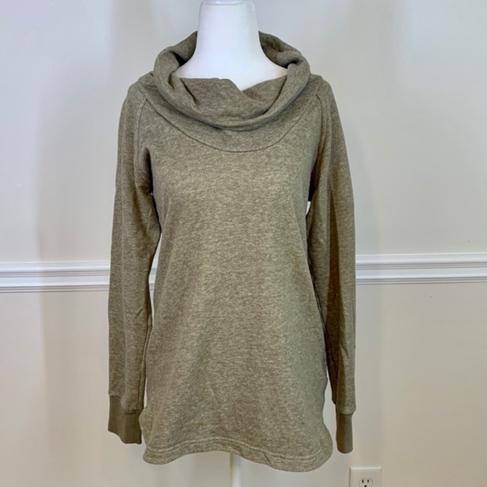 COLUMBIA Cowl Neck Heather Green Pullover Sweatshirt S
